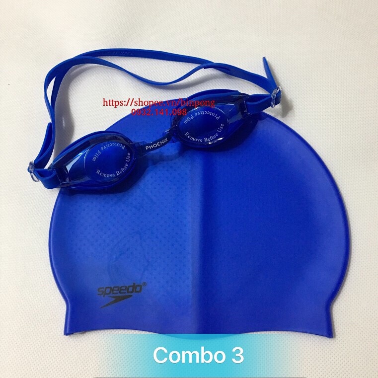 Combo nón bơi và kính bơi phoenix 203