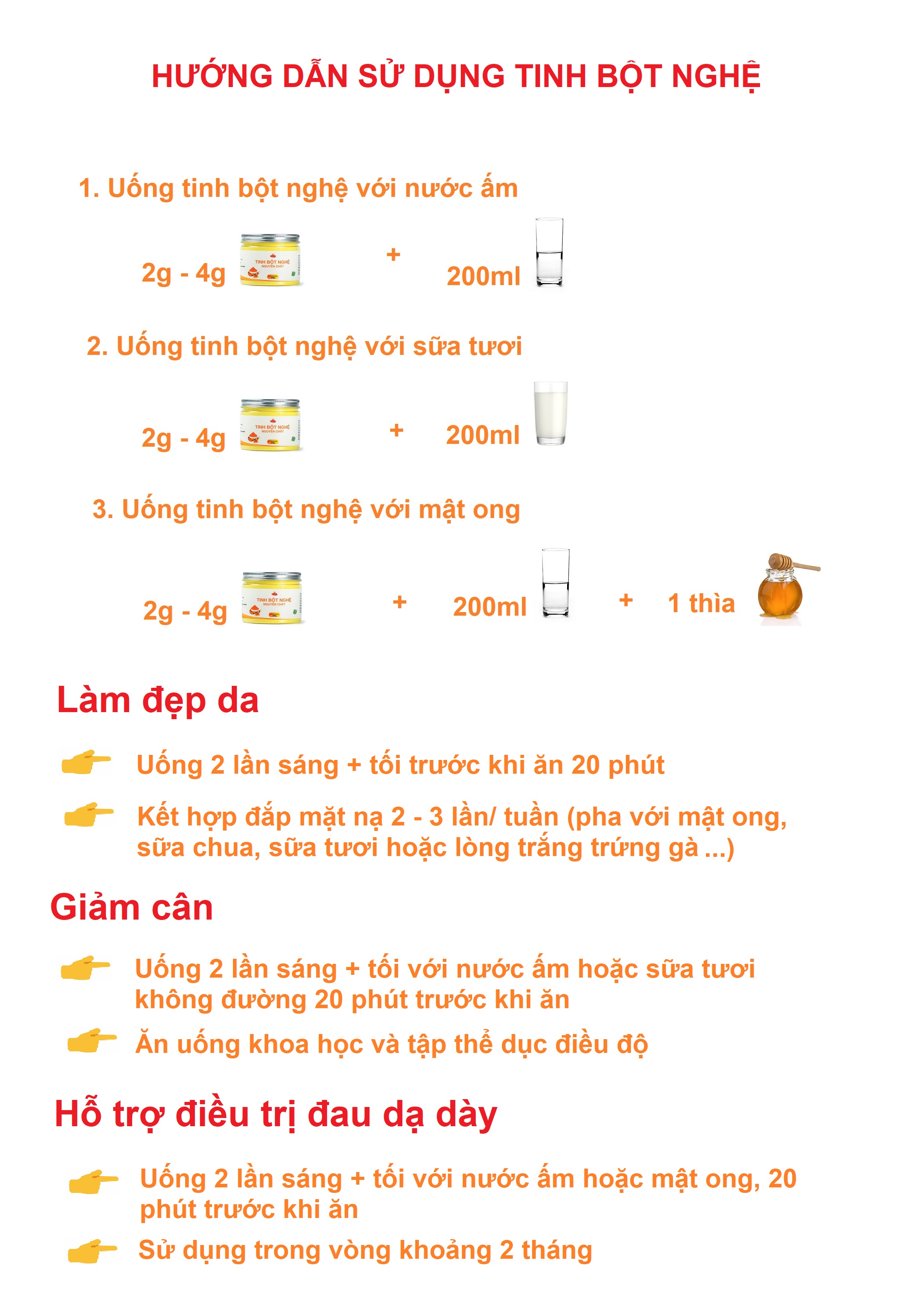 Tinh bột nghệ nguyên chất Vinafruits 500g