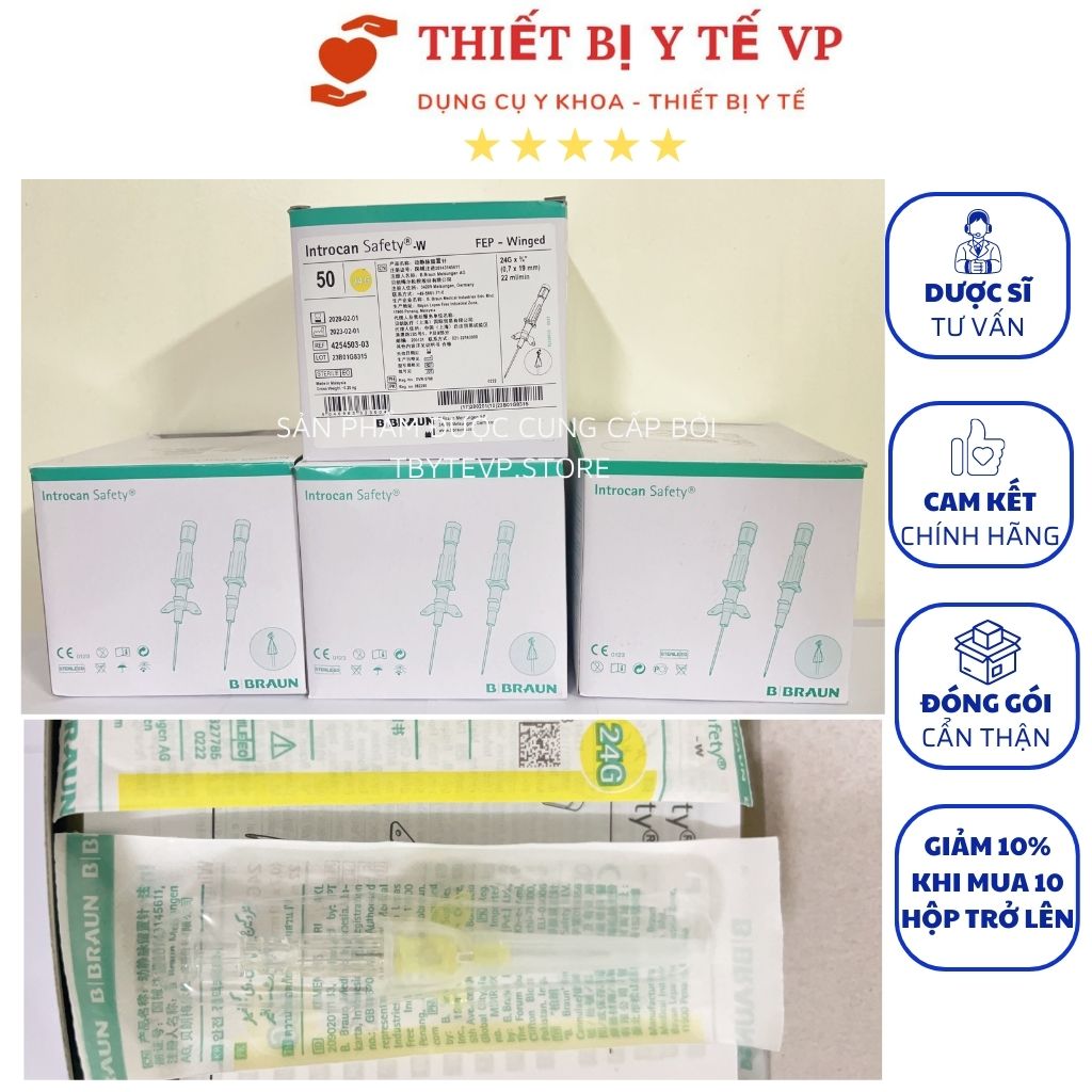 Kim luồn tĩnh mạch 24G Introcan Safety B.Braun (01 Chiếc)