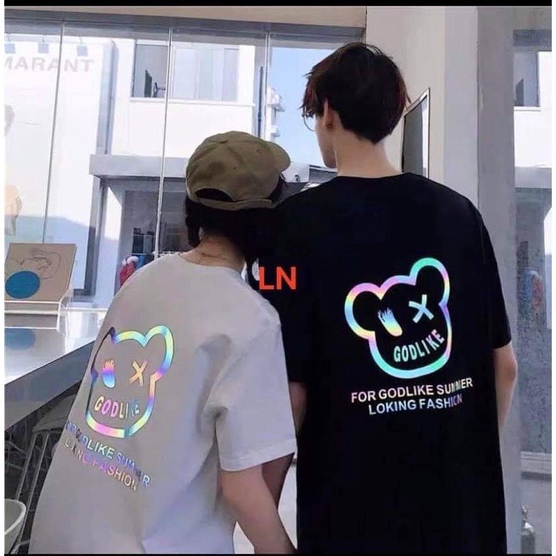 ÁO ĐÔI IN HÌNH GẤU GOOD PHẢN QUANG 7 MÀU