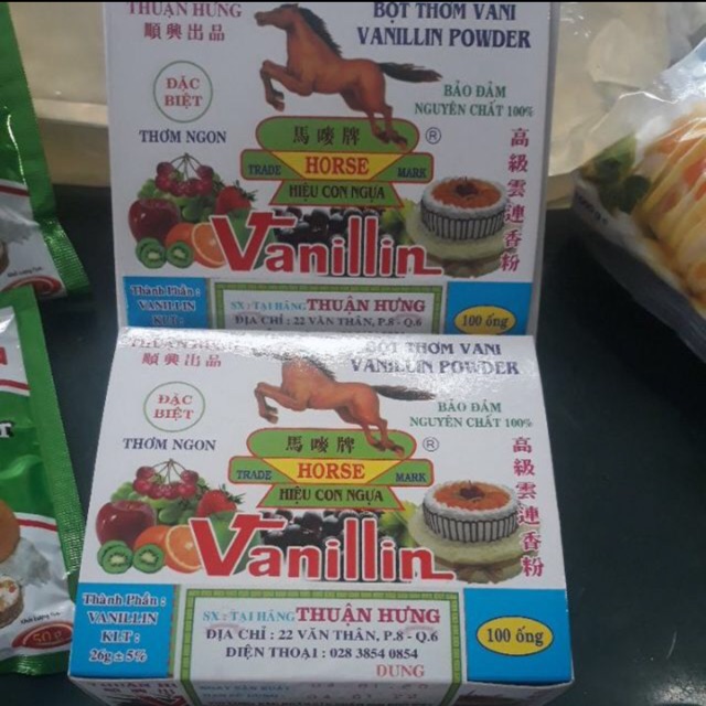 Bột thơm vani/Vanilline ống (vỉ 10 ống)