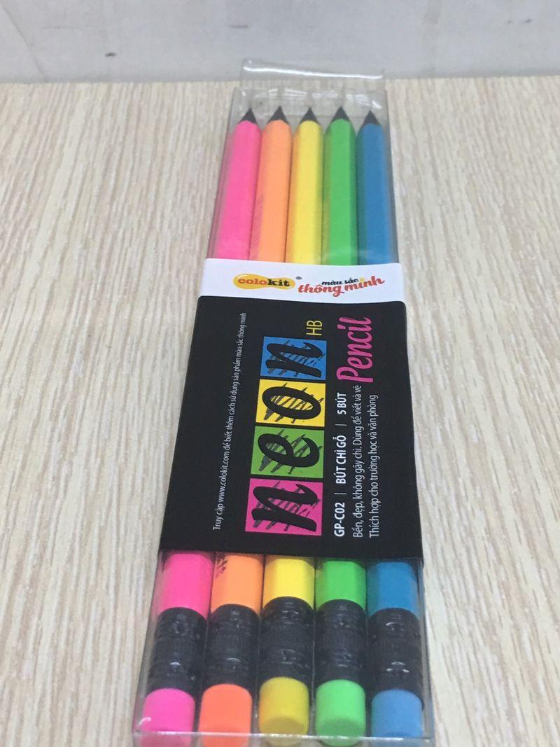 Bút chì HB Neon GP-C02 HỘP 5 CÂY