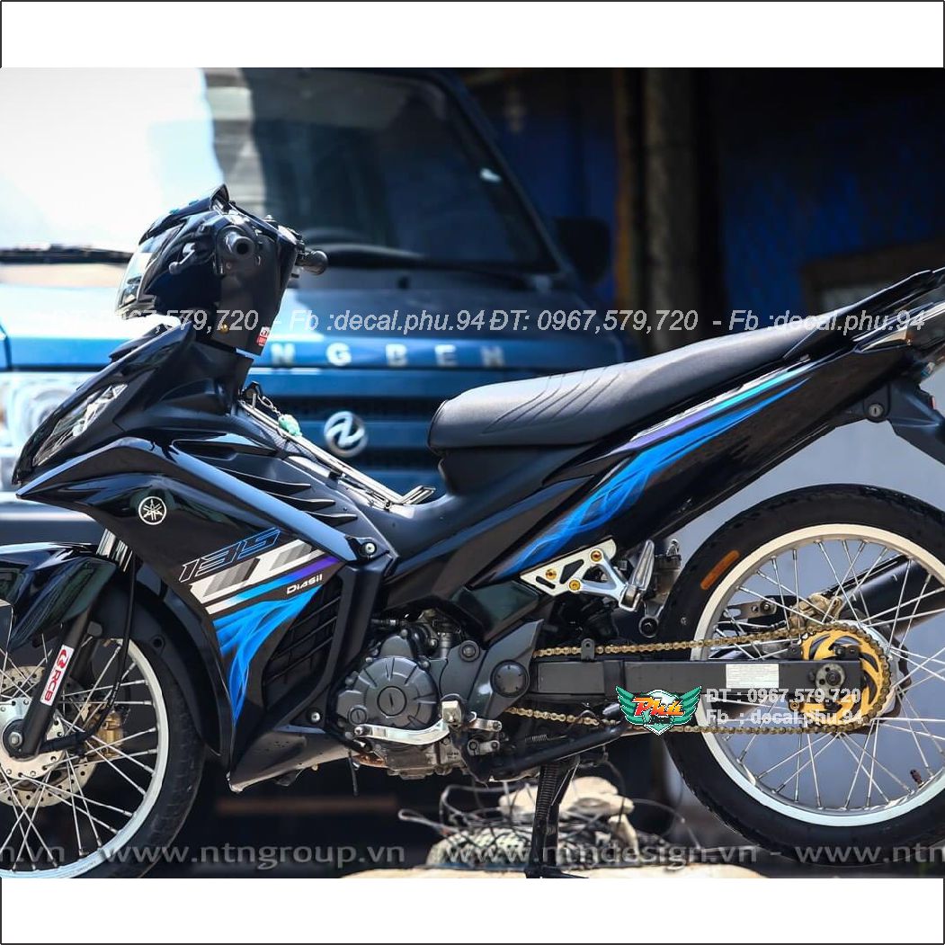 Tem rời exciter 135 lc đen xanh 2021