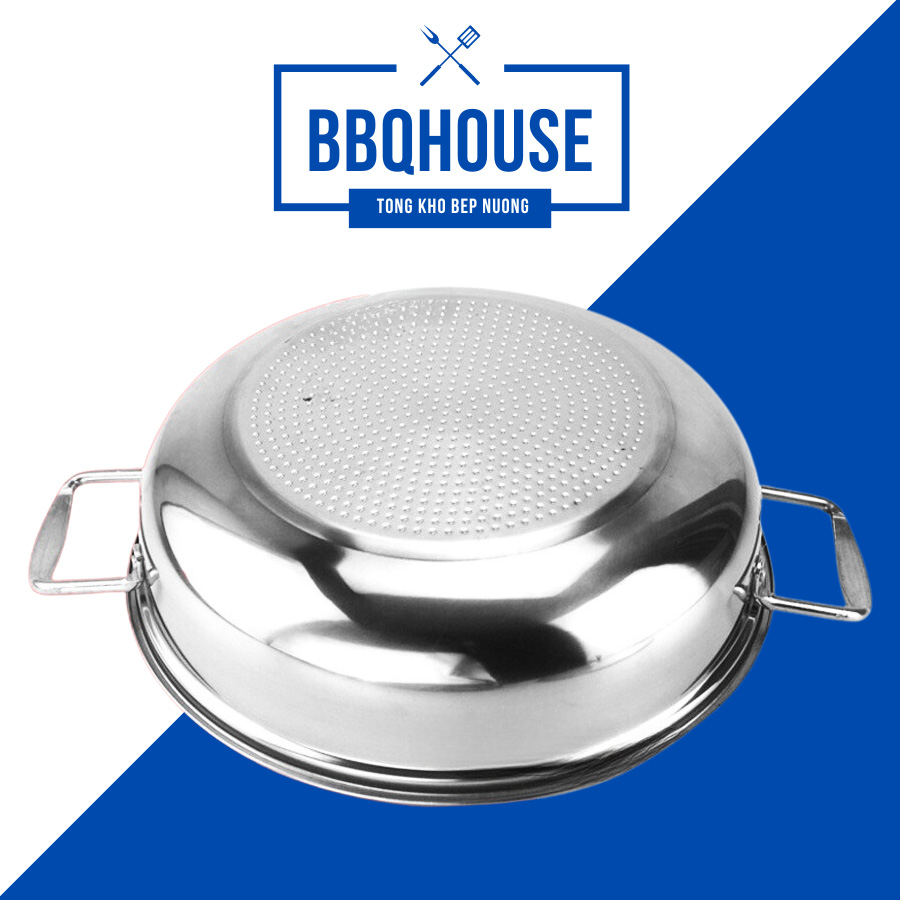 Nồi Lẩu Chảo Inox Nắp Kính 30cm
