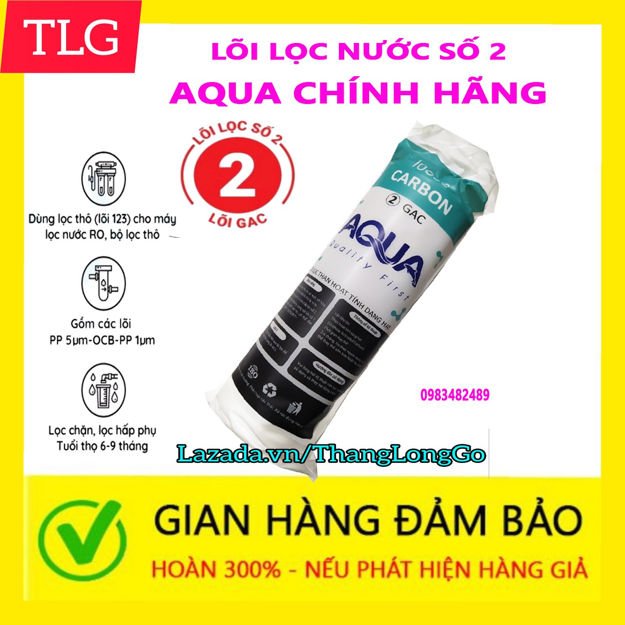 COMBO 5 LÕI LỌC NƯỚC AQUA | DÙNG CHO 9 THÁNG
