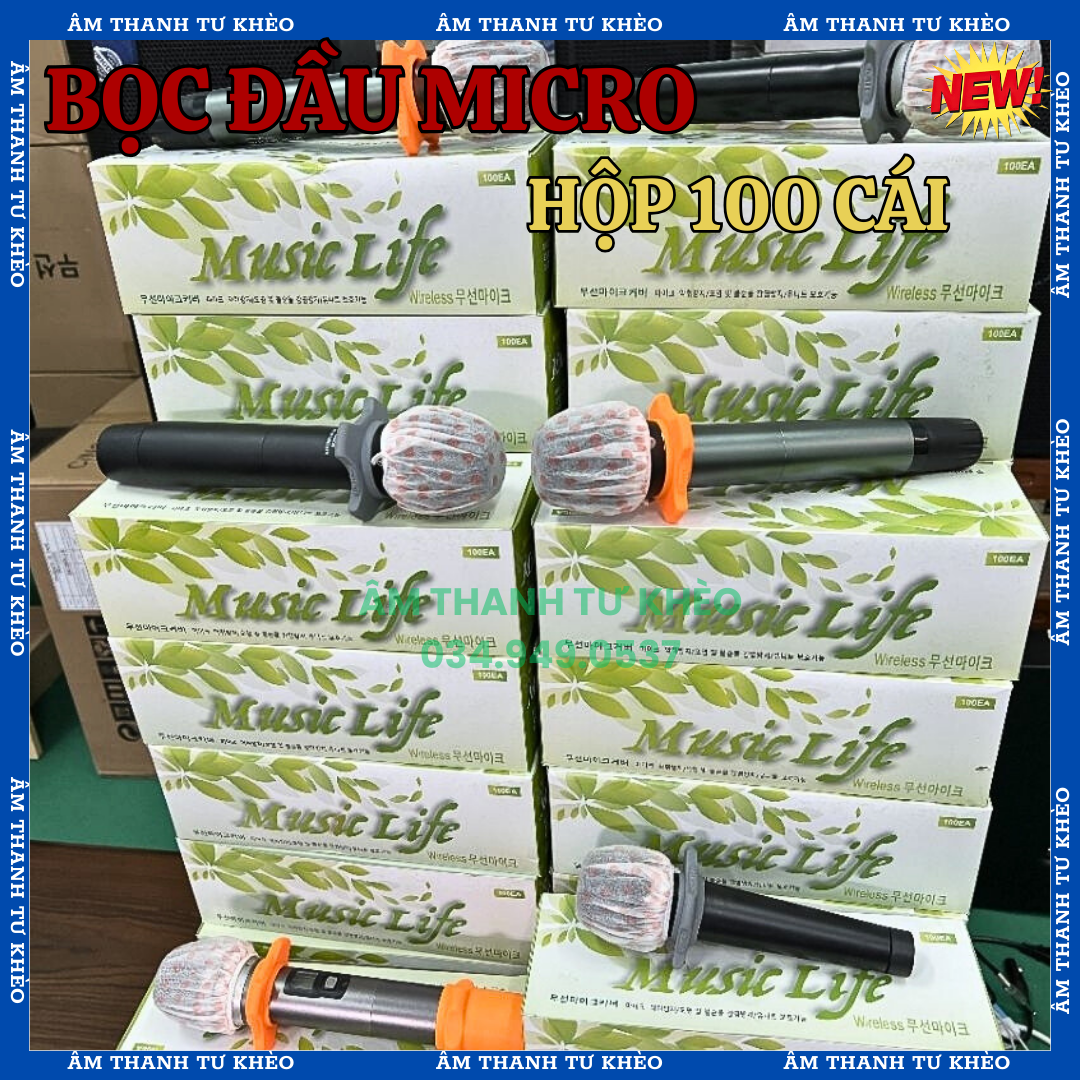 Bọc Đầu Micro Hát Karaoke Dùng 1 Lần Chống Bụi Bẩn
