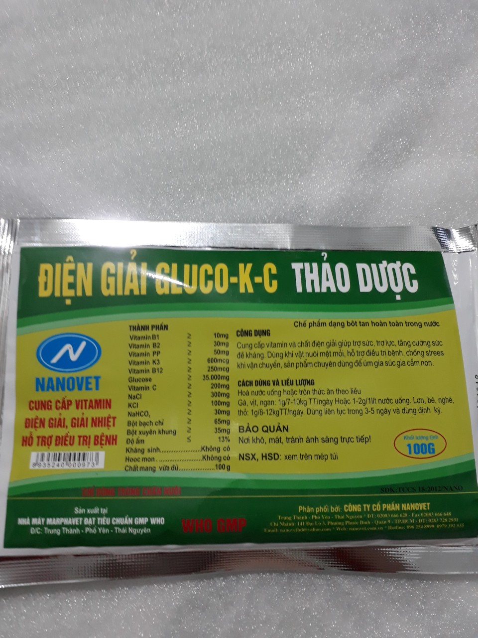 ĐIỆN GIẢI GLUCO-K-C THẢO DƯỢC 100g