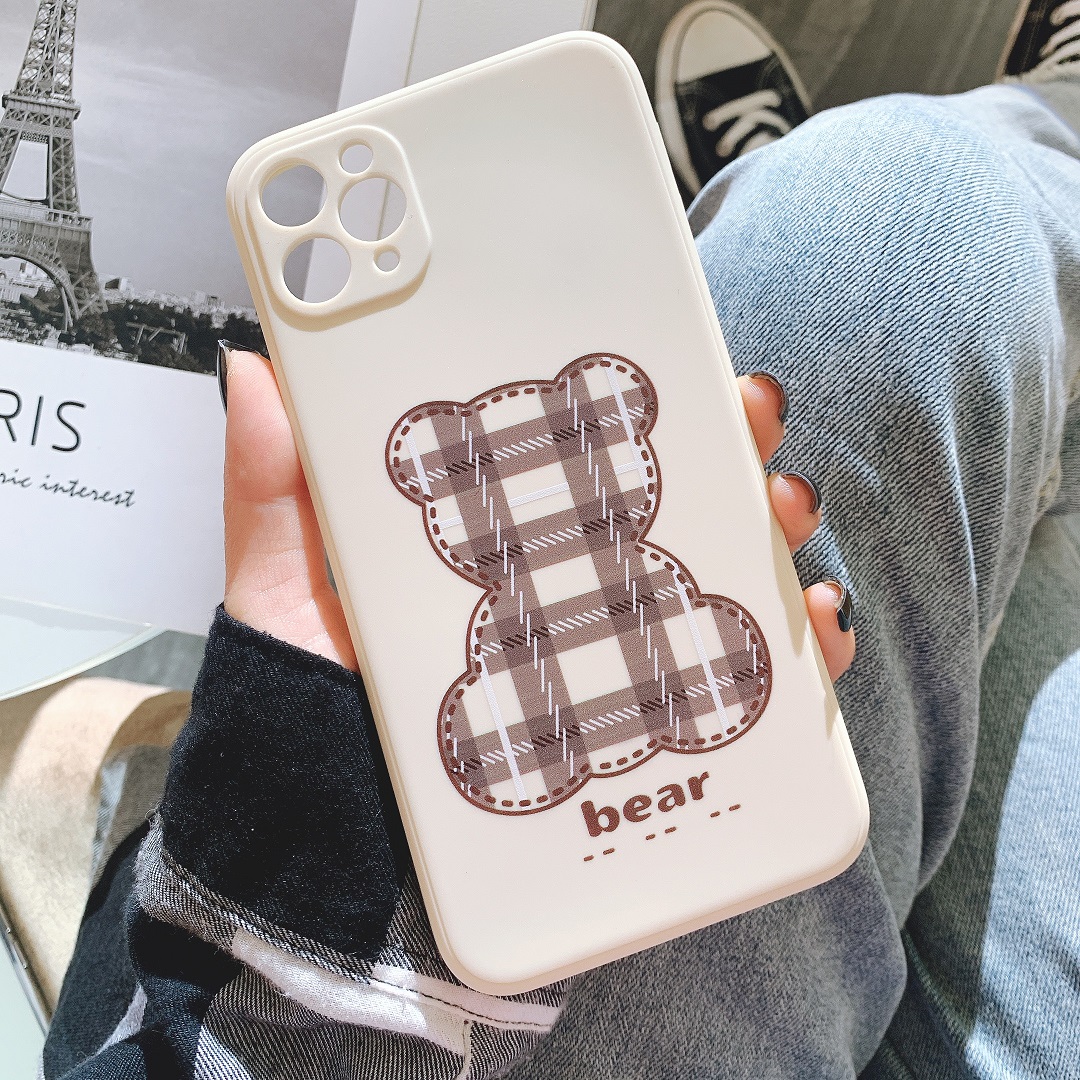 Ốp Lưng Silicon Màu Bảo Vệ CAMERA Cute Bear Caro