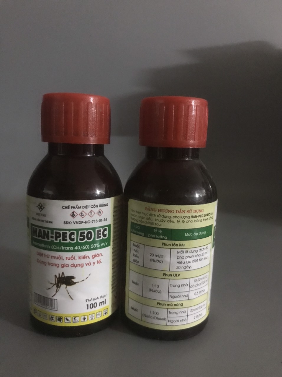 1 chai Thuốc diệt muỗi, ruồi, kiến, gián Han-pec 50EC/ hanpec 50EC (100ml/chai)