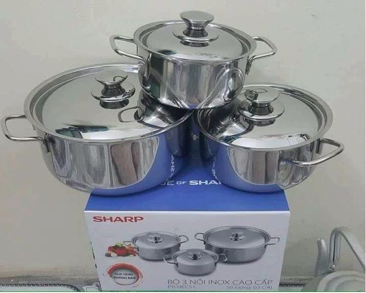Bộ 3 nồi Inox sharp