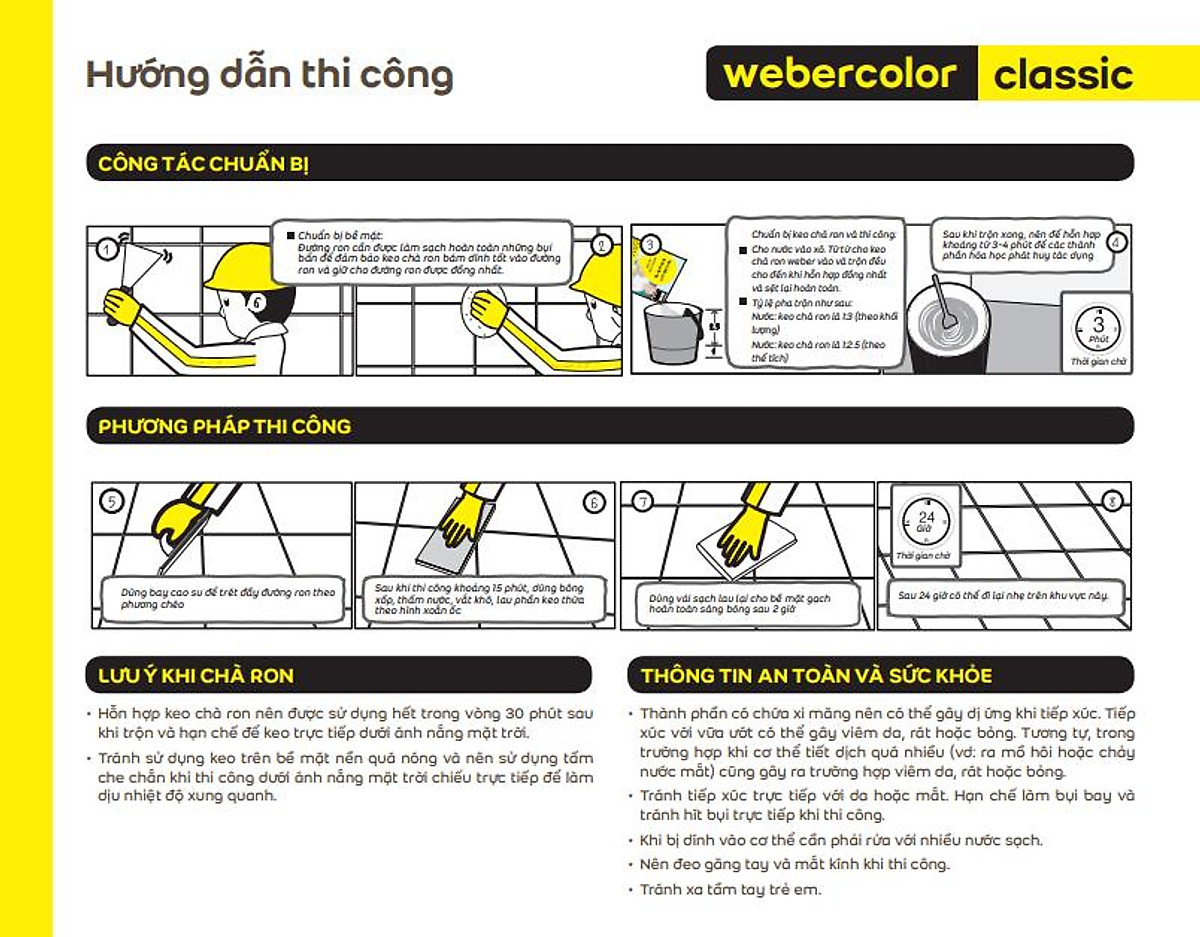 Weber Classic - Bột chà ron dành cho khu vực khô ráo (1kg)