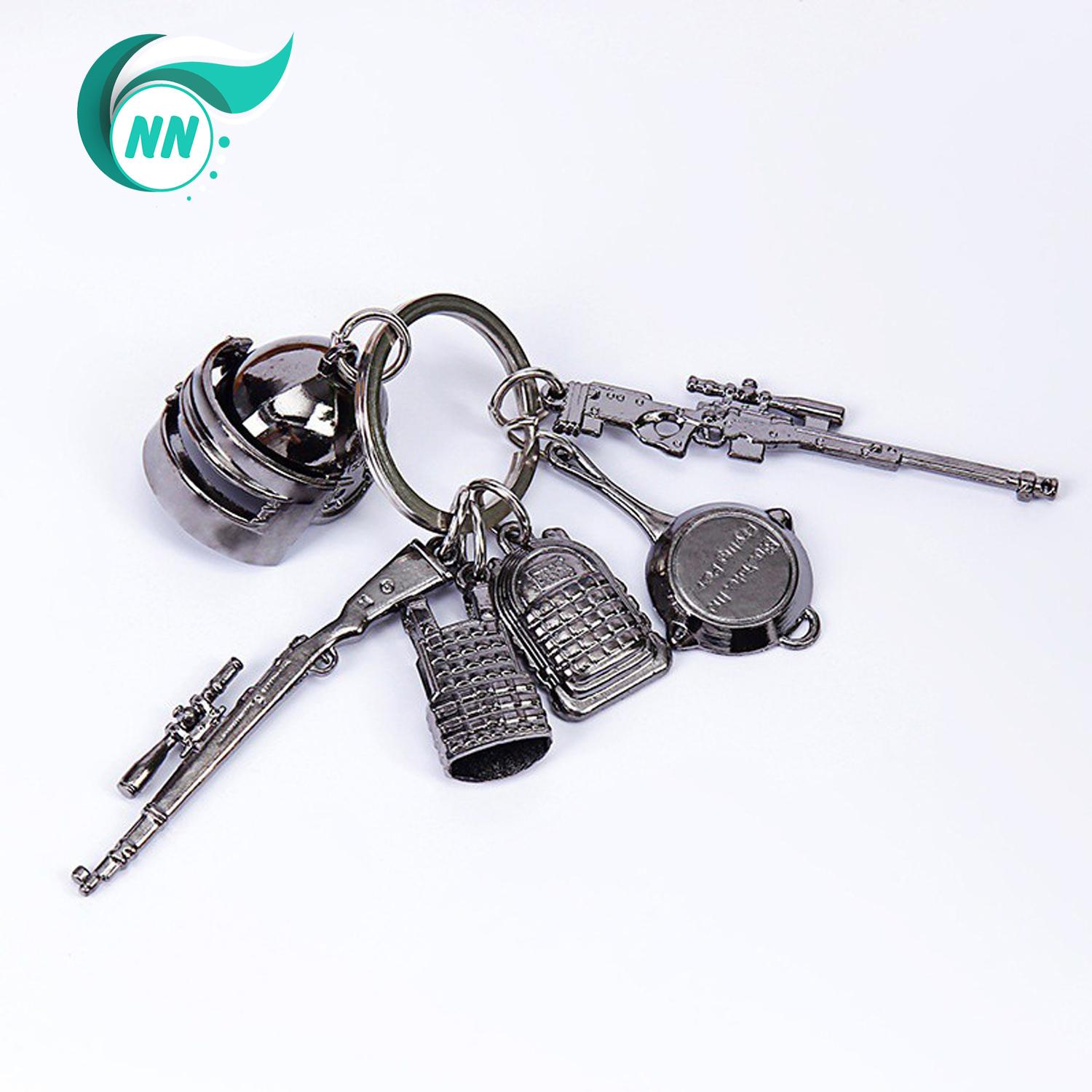Bộ 6 Móc Khóa Pubg Mini Coper (Ka98  chảo  nón 3  balo 3  giáp 3  Awm )