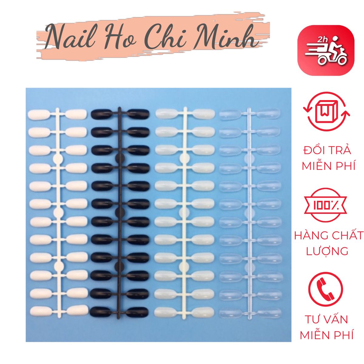 [HCM]Set mẫu móng from tròn (10 vĩ-240 móng)