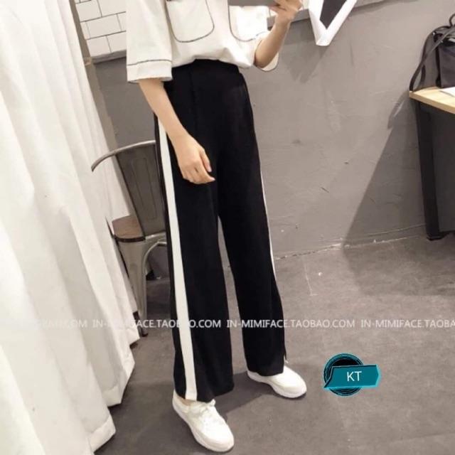 Quần ống rộng 1 sọc xẻ kth0819