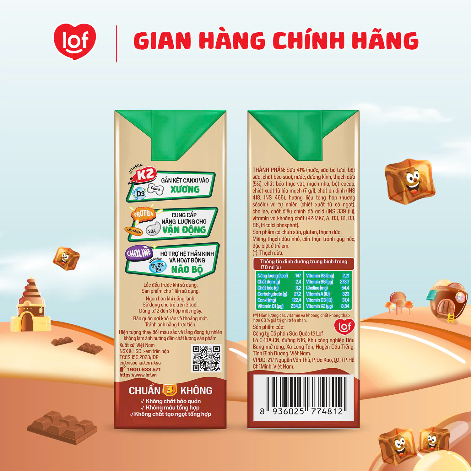 Kun Sôcôla lúa mạch có Thạch thùng 48 hộp x 170ml