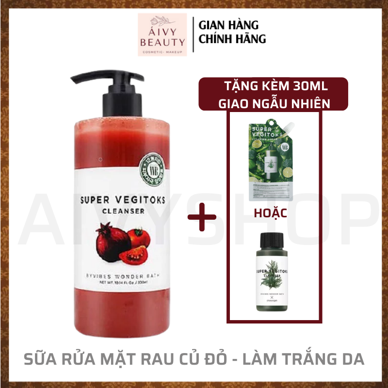 Sữa Rửa Mặt Rau Củ Sủi Bọt Thải Độc Da Byvibes Wonder Bath Super Vegitoks 300ML
