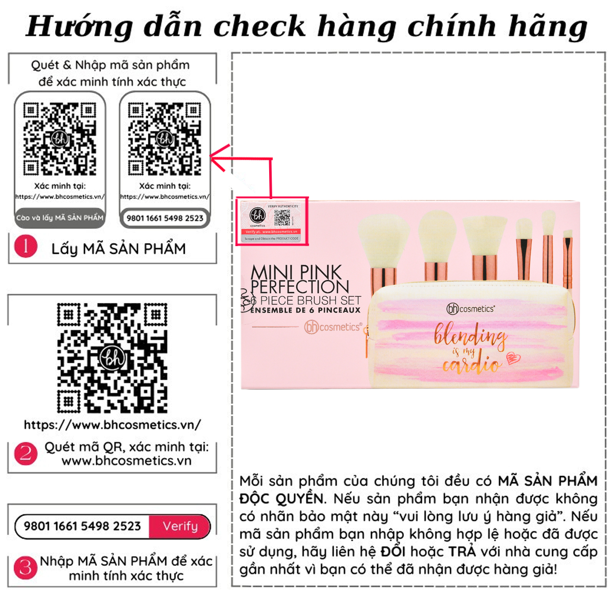 [HCM]Cọ Bh Cosmetics Mini Pink Perfection Brush Set 6 Pieces
