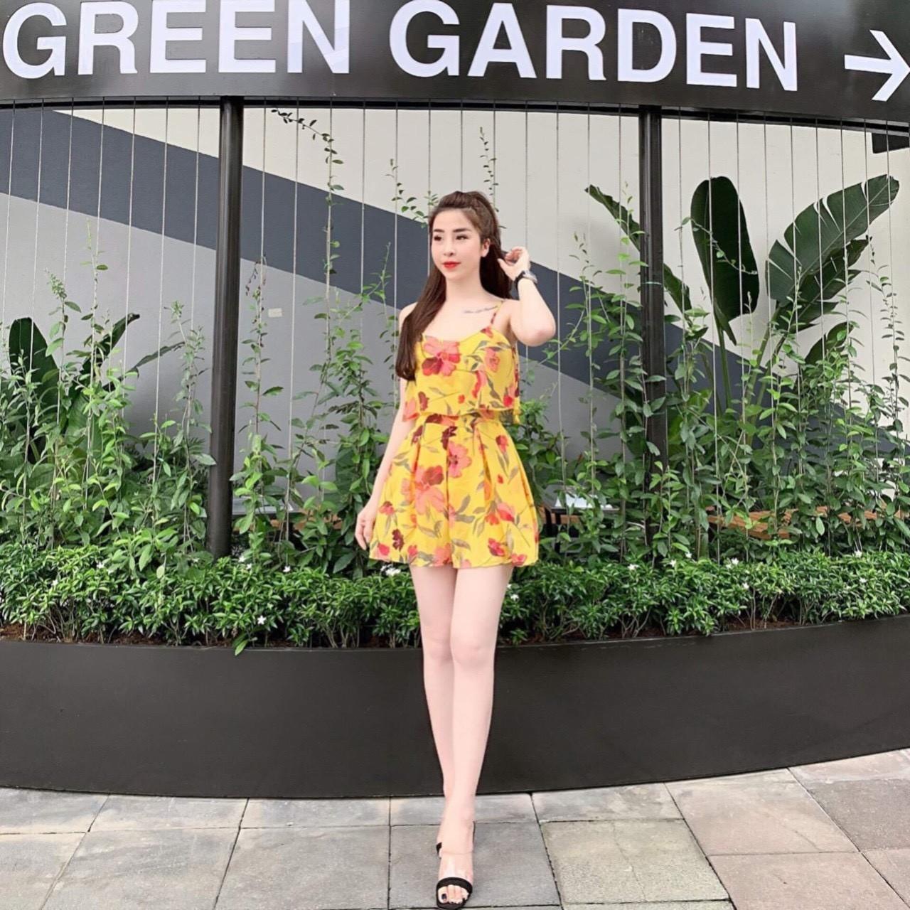 jumpsuit đùi hoa văn 2 dây-QH
