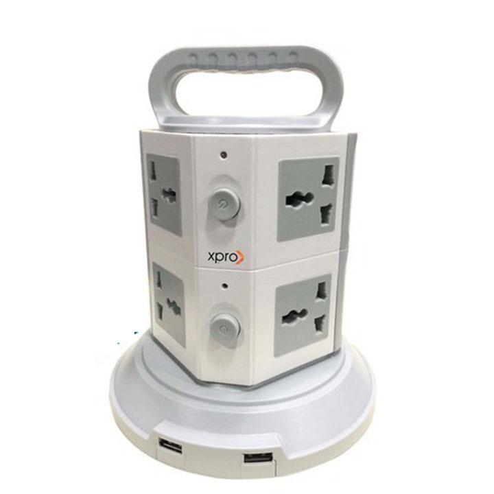 Ổ điện đa năng 2 tầng 8 ổ cắm 3 cổng usb