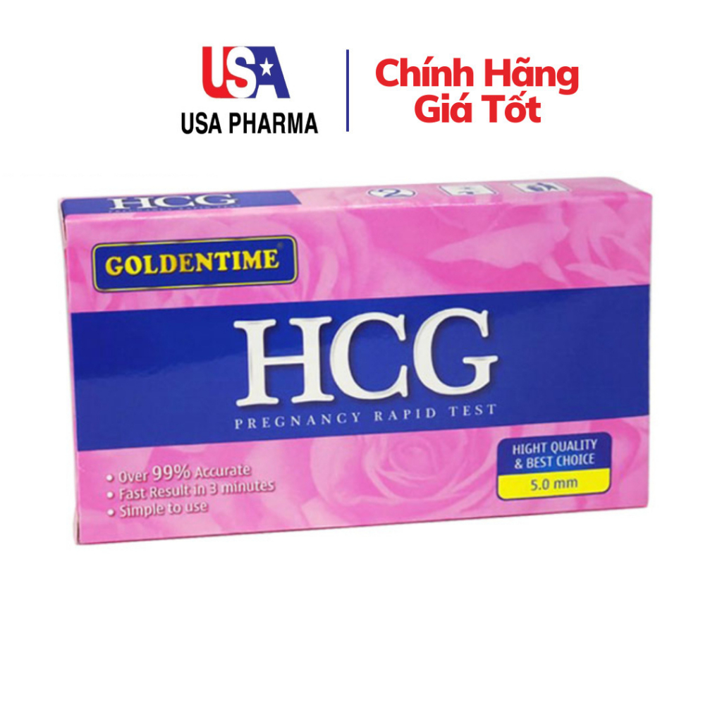 Que thử thai hcg goldentime thử thai nhanh chóng chính xác 99.9% - hộp 1 cái