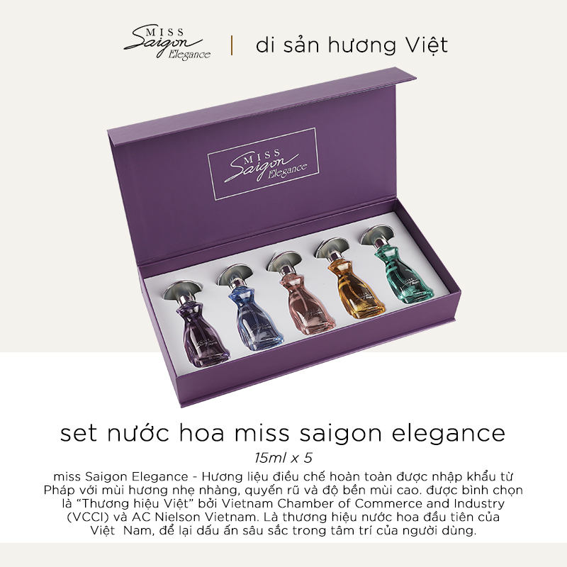 Set 5 Nước hoa Miss Saigon Elegance 15ml/chai