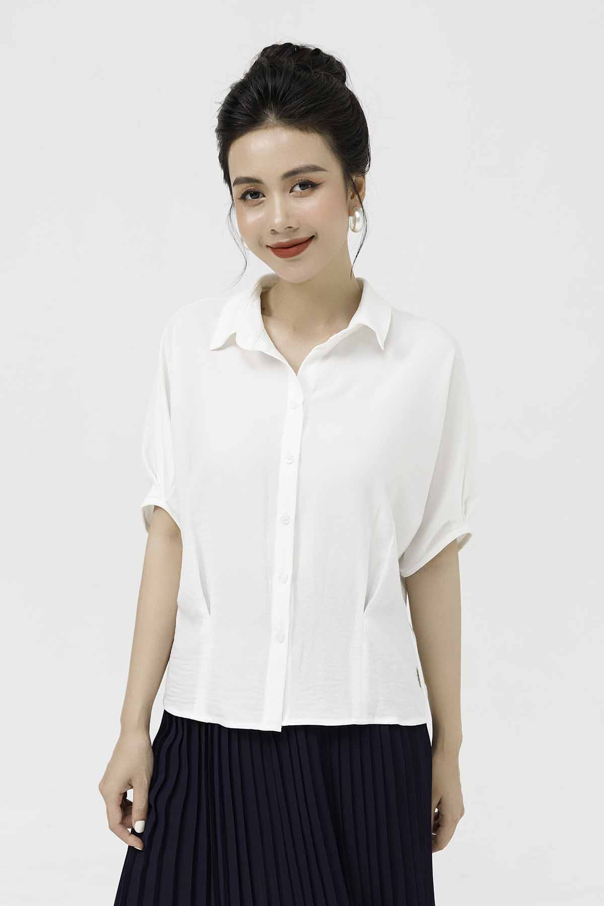 Áo sơ mi lamer cổ đức tay phồng l61h21h009