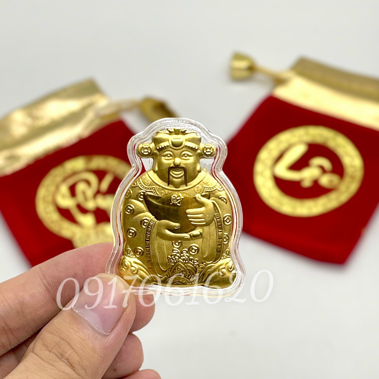 [SIÊU RẺ] Vía Ông Thần Tài Mạ Vàng Tặng Kèm Túi Gấm Phúc - Lộc. Thần Tài Khai Lộc Phong Thủy May Mắn- Vía Ngày Thần Tài
