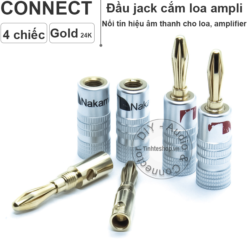 >> BÁO GIÁ CỌC LOA 3 TÁC DỤNG BẮP CHUỐI - CÀNG CUA - MỎ CHIM CHO LOA AMPLIFIER - GIẮC CẮM ÂM THANH CHO LOA AMPLI (1 CHIẾC | Shopee Lazada Sendo Tiki mới nhất 24 4 chiếc - Đầu âm thanh jack bắp chuối - Giắc cắm bắp chuối cho Loa Amplifier OD-5mm Nakamichi gold 24K