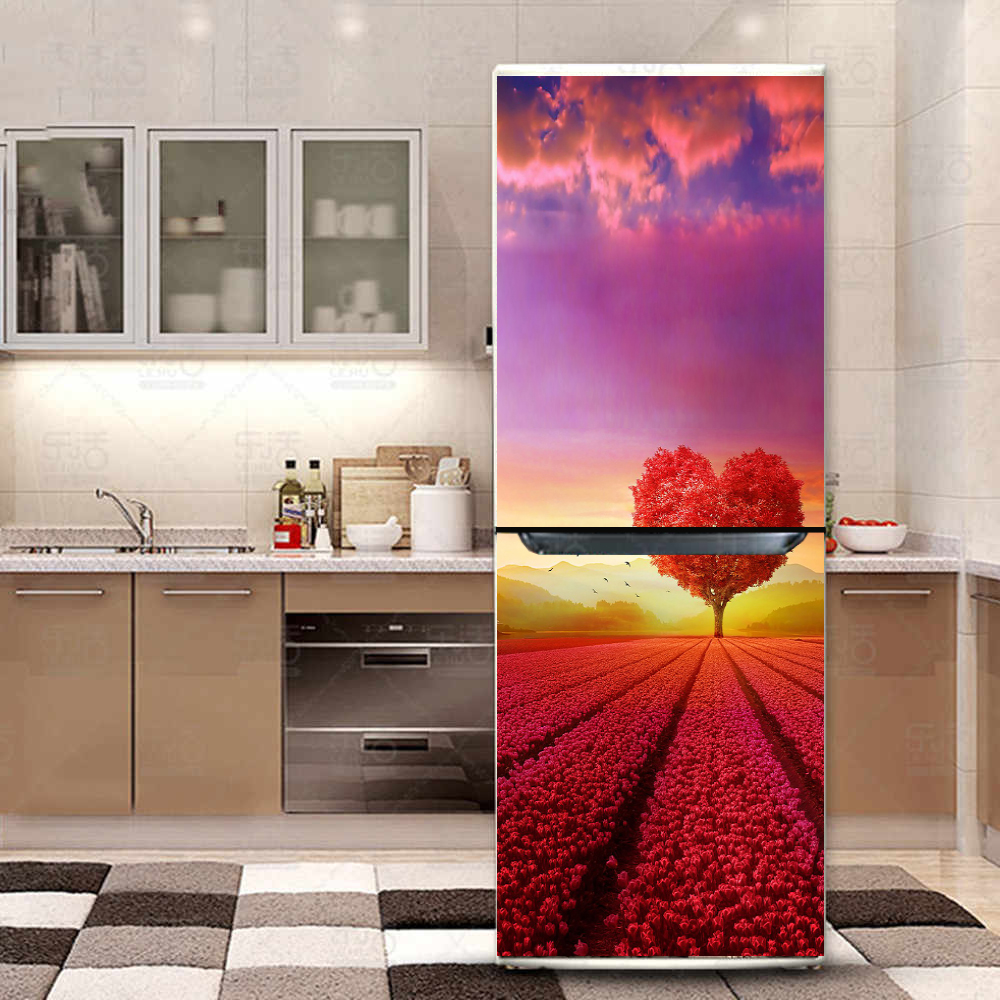 [HCM]Decal dán tủ lạnh hình Tim cây
