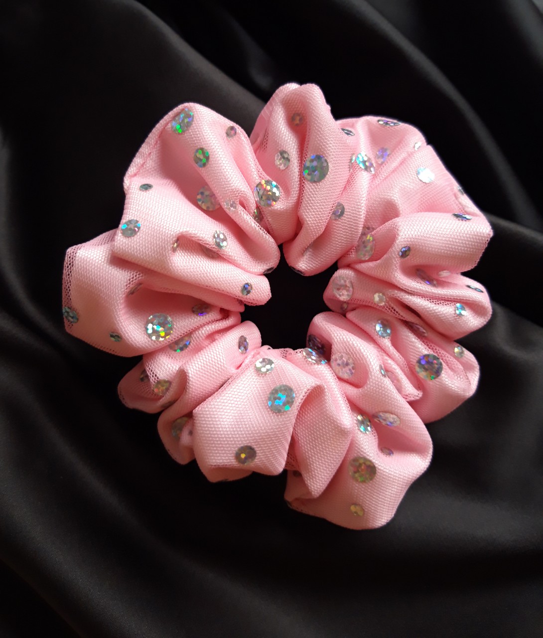 Cột Scrunchies Hồng Đáng yêu( Hình thật).