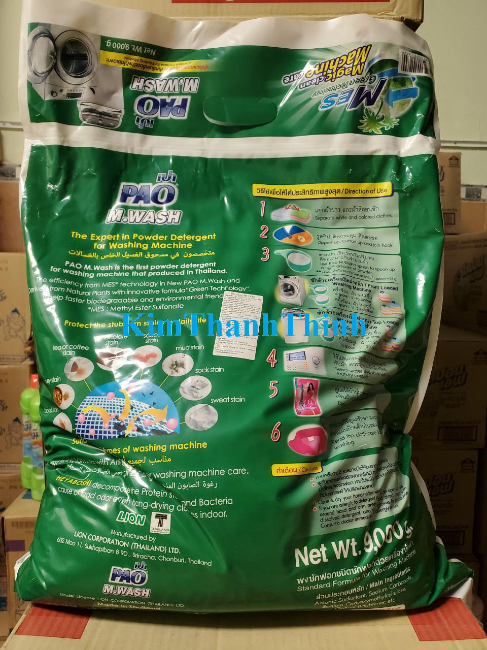 (KTT) Bột giặt PAO 9 kg M-wash Thái Lan
