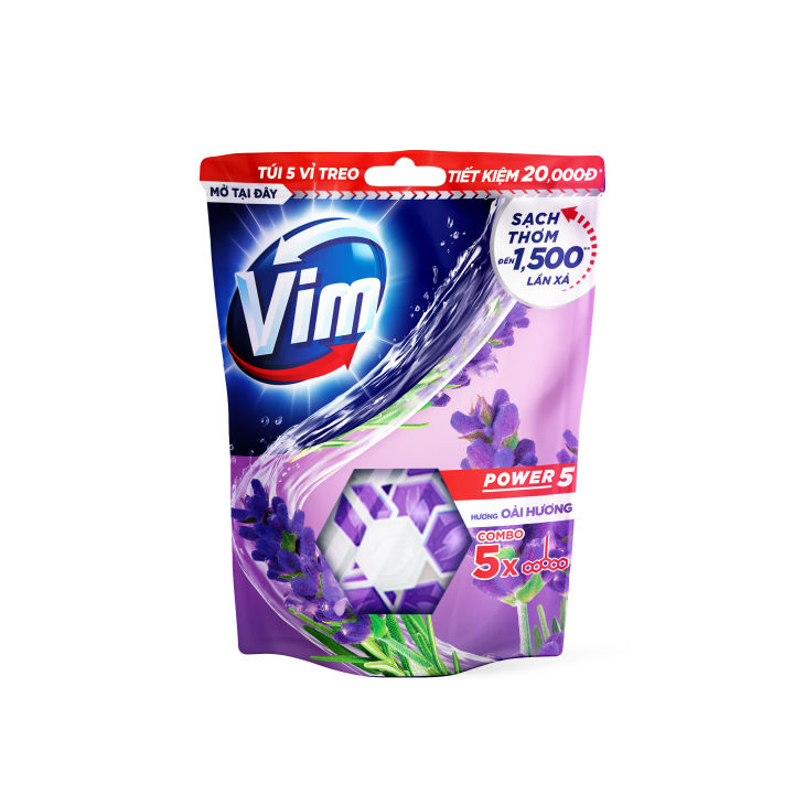 [HCM GIAO 2H]Combo 5 vỉ tẩy bồn cầu Vim Power 5 - 275G (5x55G)