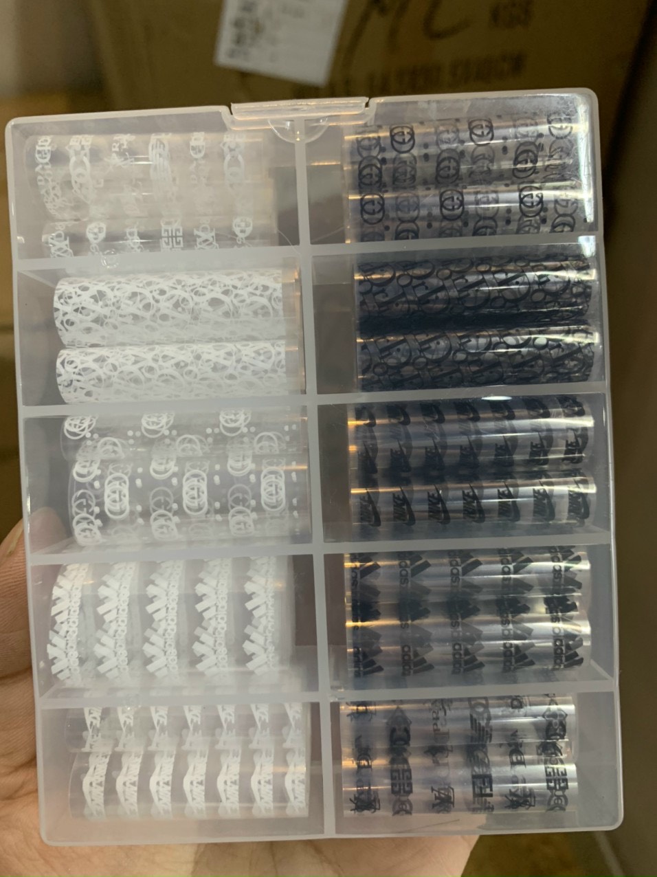 set phoi vàng bạc làm nail