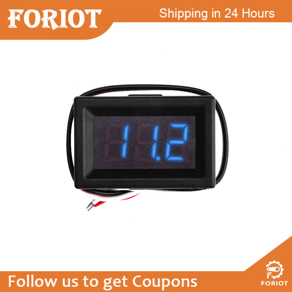Foriot Vôn Kế Kỹ Thuật Số 0.36 Inch DC 3-30V Thiết Bị Kiểm Tra Điện Áp Đồng Hồ Đo Điện Áp 3 Dây Màn Hình LED Cho Xe Hơi Gắn Bảng Điều Khiển Động Cơ