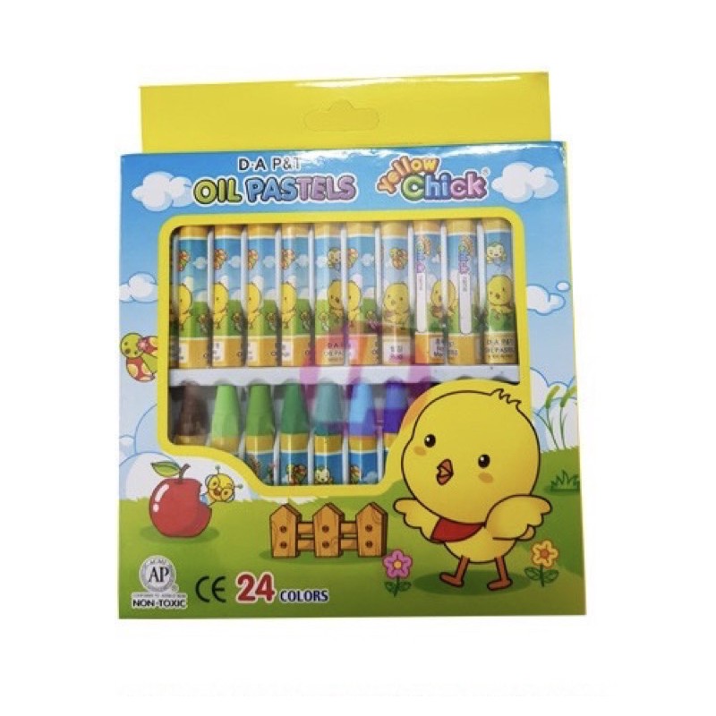 [HCM]SÁP DẦU HỘP GIẤY D.A P&T 24 MÀU (SÁP DẦU GÀ VÀNG HÀN QUỐC)