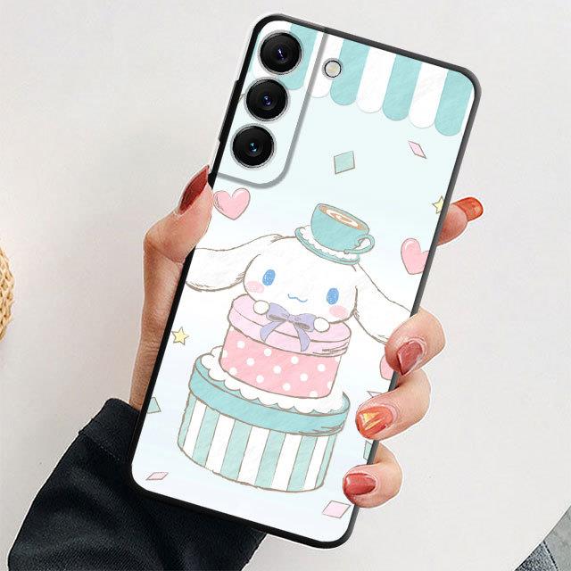 Silicone sanrio cinnamoroll fresh shell phone case for samsung galaxy s22 ultra 5g s21 plus s9 s7 s20 fe s21 s8 s10e s10 cover