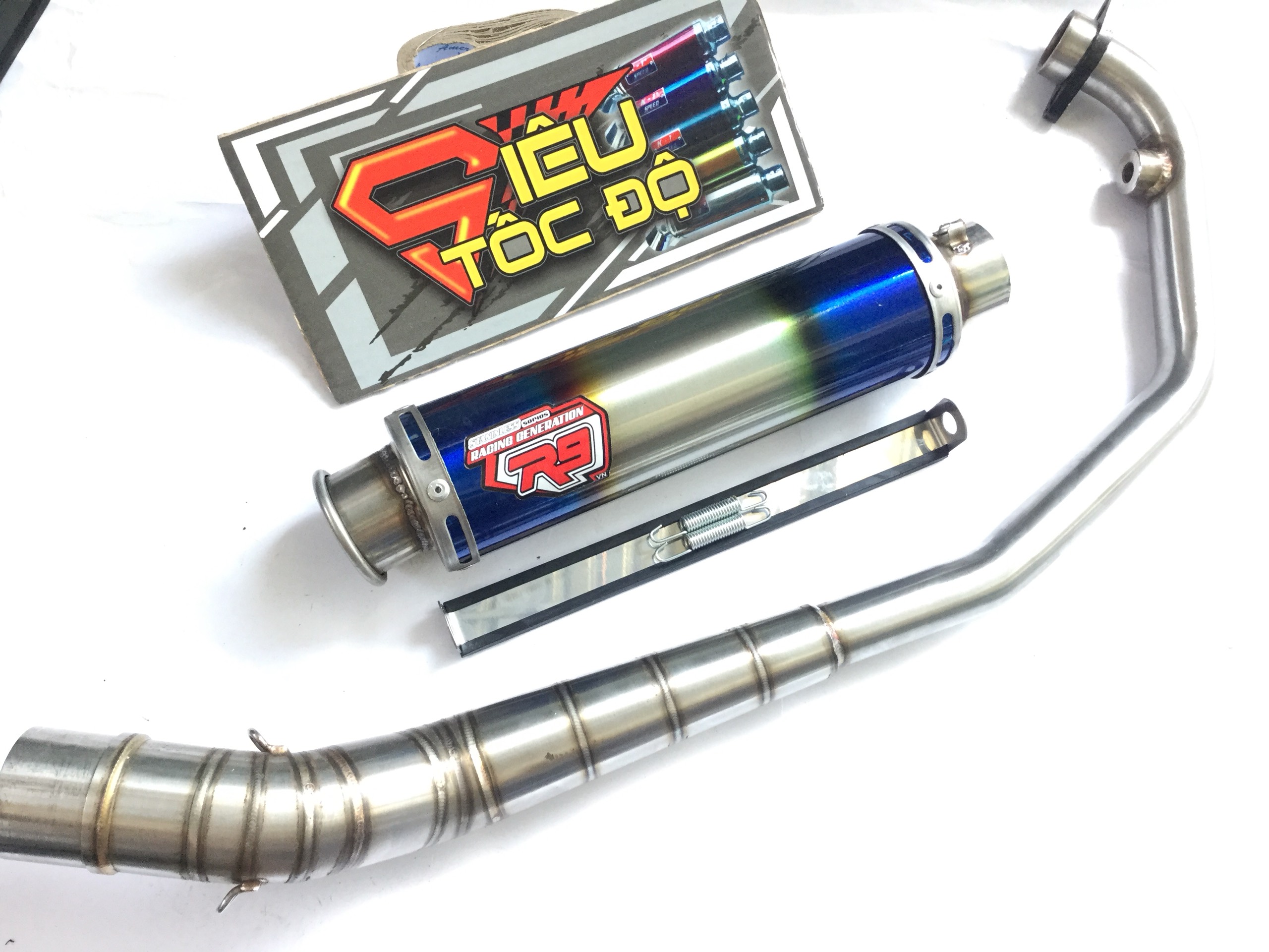 Bộ pô r9 full cổ cong wave 50 - 100, cup, dream, 67, axelo, exciter 50cc,...,Sản Phẩm Chất Lượng, Gian Hàng Uy Tín, Giá Cả Cực Tốt, Mua Ngay.