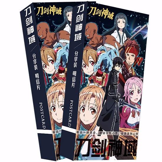 Postcard Sword Art Online hộp ảnh bộ ảnh có ảnh dán sticker lomo bưu thiếp ảnh truyện tranh anime