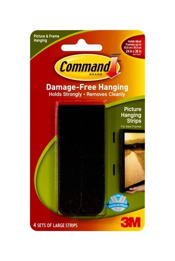 Miếng Dán Treo Tranh Command 3M Đen 7.2kg Vỉ 8 Miếng - 17206B