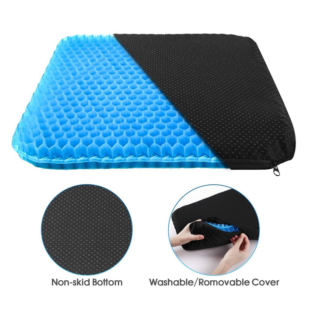 Đệm ngồi gel 3d tổ ong thoáng khí đệm ngồi silicon mát lạnh xuất xứ nhật bản nệm ngồi văn phòng và ngồi ô tô chống ê mỏi