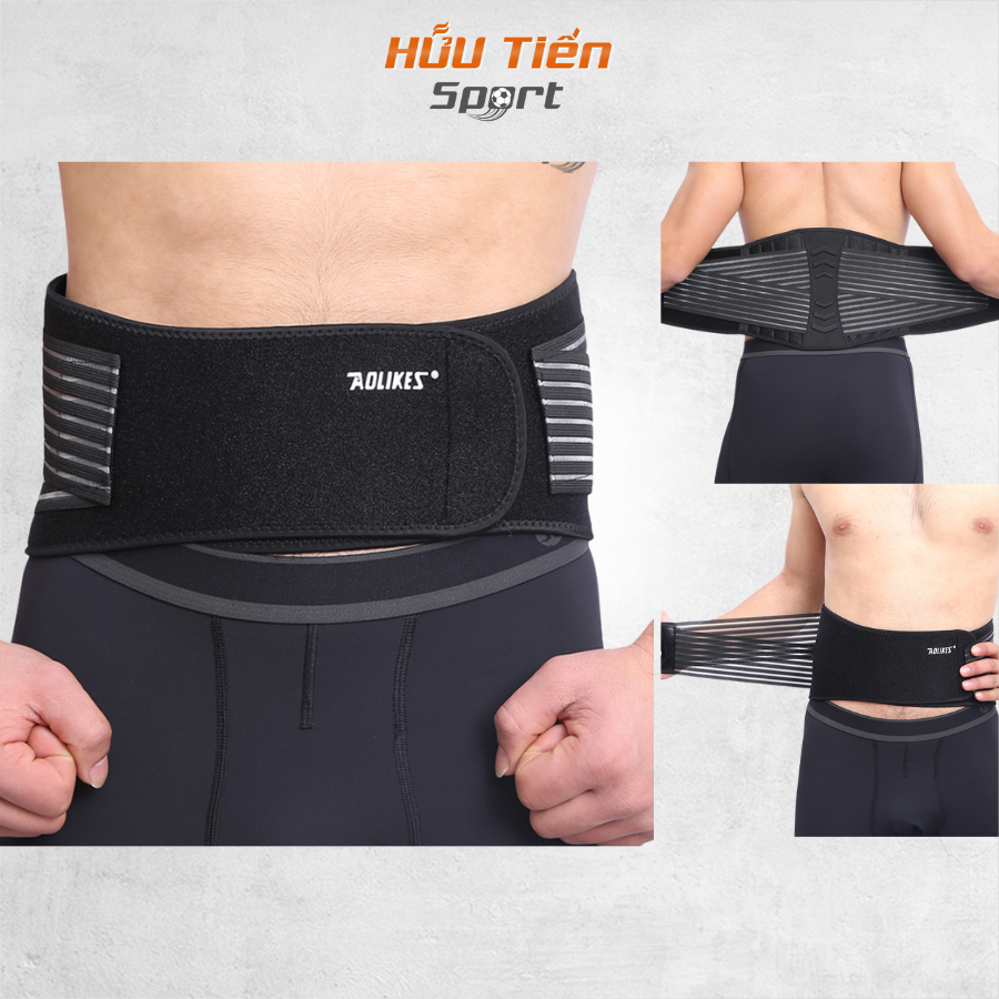 Đai lưng tập gym gánh tạ, đai hổ trợ bảo vệ thắt lưng bụng cao cấp tập thể hình chính hãng aolikes al7998