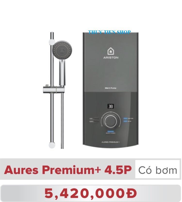Máy nước nóng trực tiếp có bơm Ariston 4500W AURES PREMIUM+4.5P
