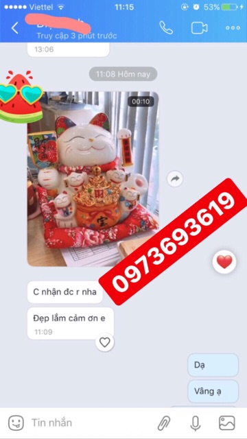 Mèo Thần Tài Chiêu Khách cao 25cm 10inch