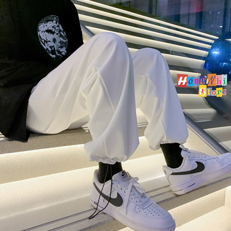Quần Jogger Basic Ulzzang Unisex Jogger Trơn Dây Rút Lai Ống Rộng - MM