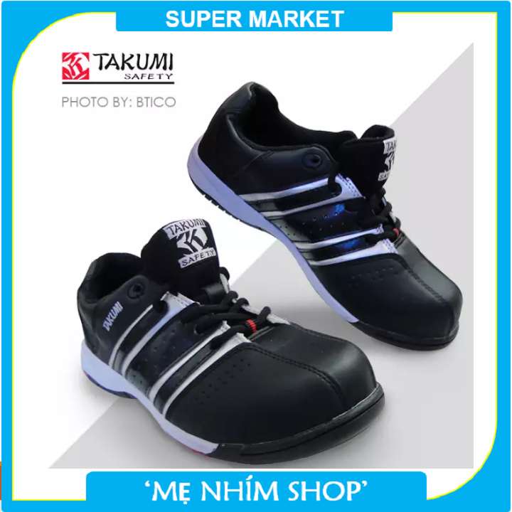 Giày bảo hộ lao động siêu nhẹ mũi thép Takumi TSH 115 TOBATECH màu đen -Hàng Nhật Bản