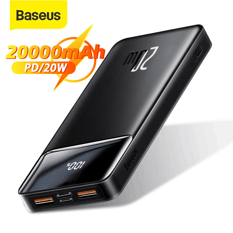 Baseus PD 20W 20000mAh Power Bank Bộ sạc di động Powerbank Pin ngoài Sạc nhanh cho iPhone 13 Pro Max 12 Mini 11 Samsung Xiaomi PoverBank
