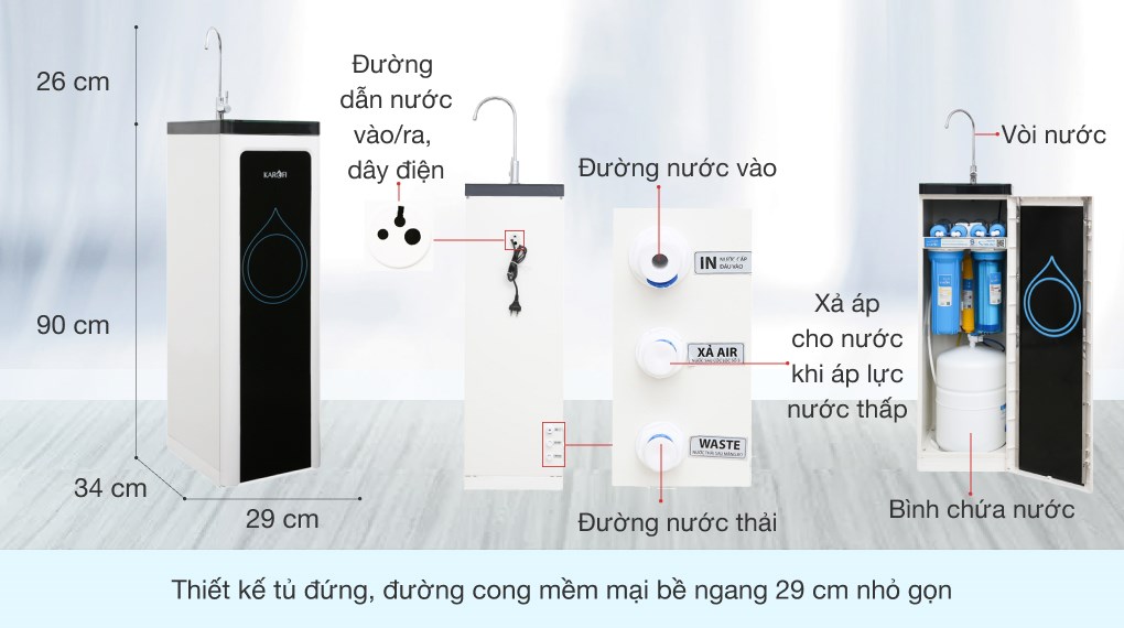 Máy lọc nước karofi K8ro 7 cấp lọc, ( CÓ HỖ TRỢ LẮP ĐẶT)