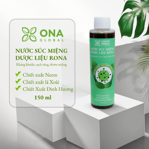 [HCM]Nước súc miệng dược liệu Rona CoCayHoaLa 150ml