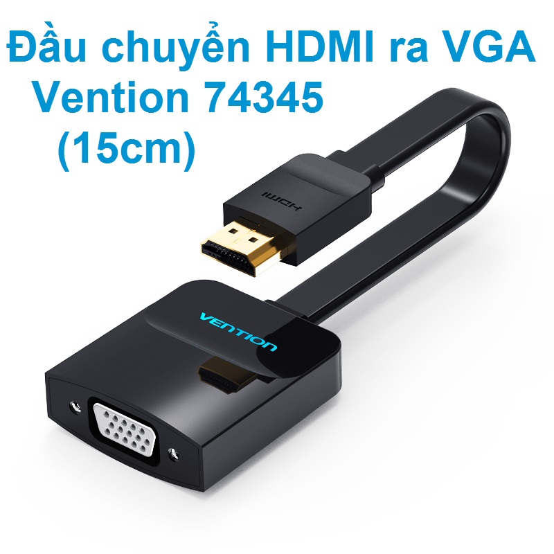 Đầu chuyển HDMI sang VGA Vention 74345 (15cm_dây dẹp)