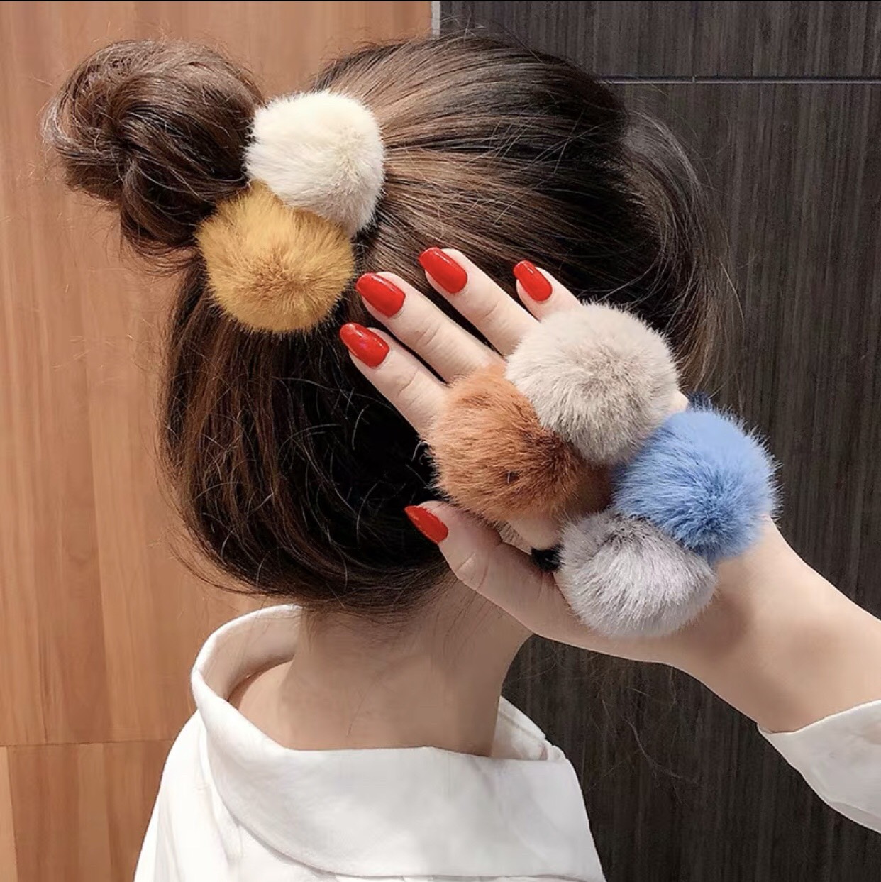 Dây Cột Tóc Lông Mịn Quả Tròn Siêu Xinh - phukienteen